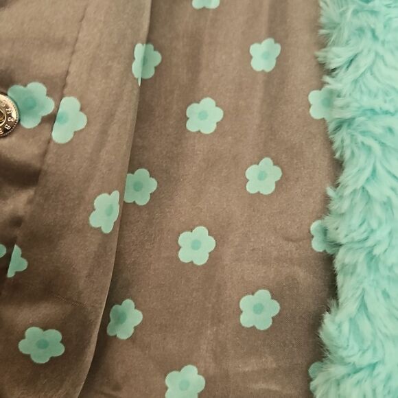 HP Little Me Toddler Girl Faux Fur Spring Jacket 12 Months Light Aqua - Picture 16 of 16